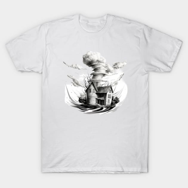 House is blowing away T-Shirt by Liana Campbell